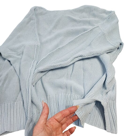 Lucky Brand Women's all Cotton V Neck Pale Blue Sweater size XL - Picture 3 of 9